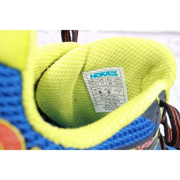 Hoka One One M Clifton 3 Blue Mesh Breathable Running Sneakers Shoes 11.5 - Picture 7 of 9